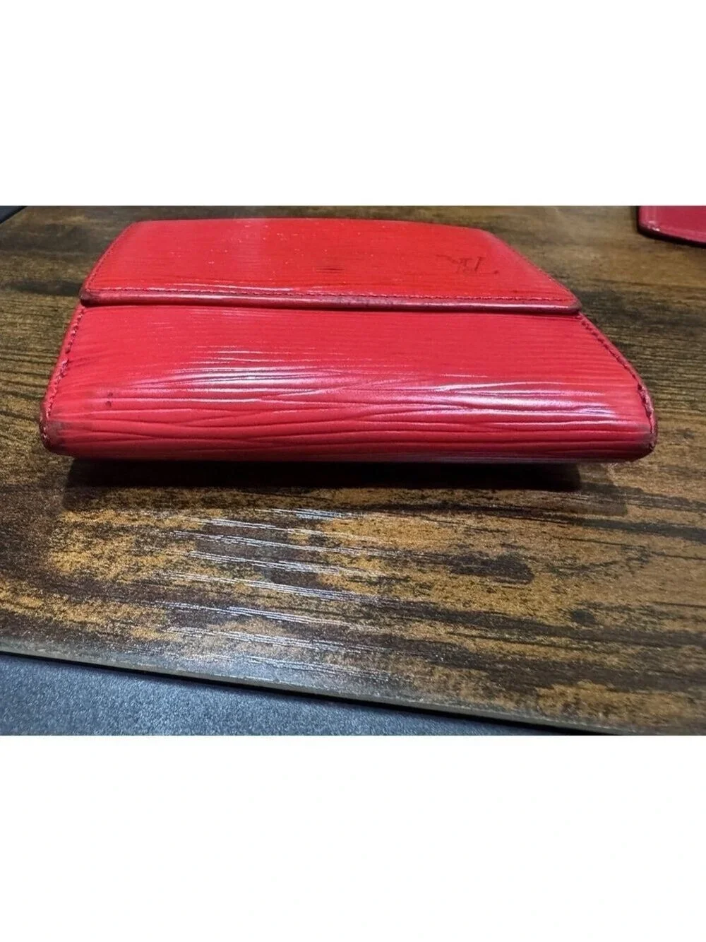 Louis Vuitton Vintage Elise Trifold Red Epi Leather Wallet